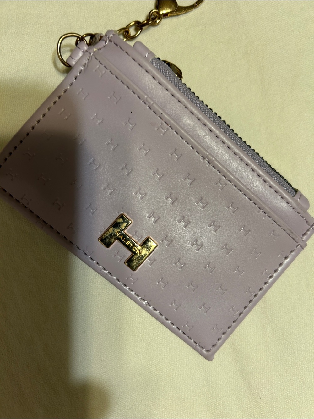 Halston Heritage Lavender Card Case with Gold Hardware